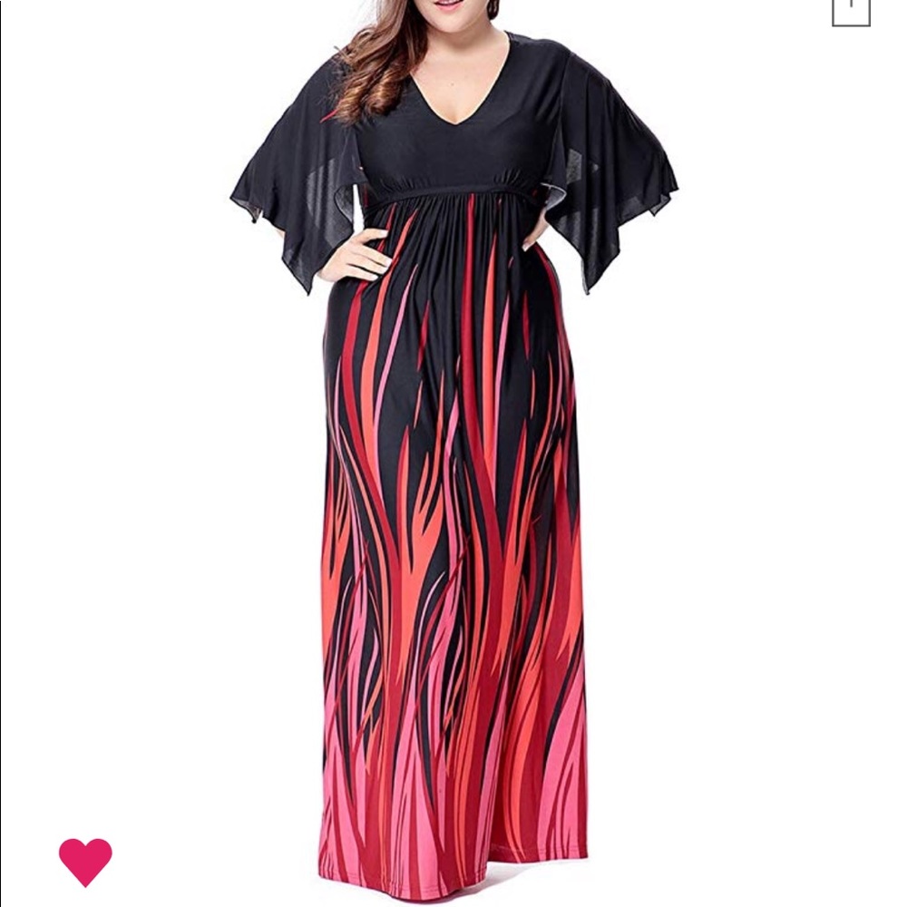 Black and red Maxi Dress